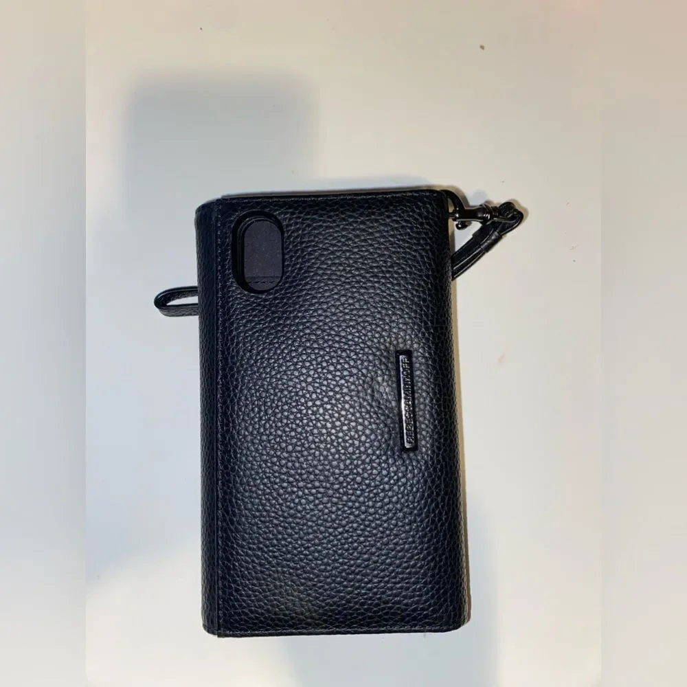 Rebecca Minkoff Black Pebbled Love Lock Wristlet for iPhone X